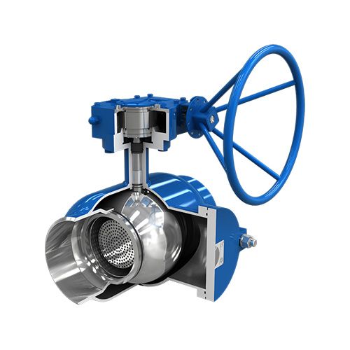 Fully welded filter ball valve