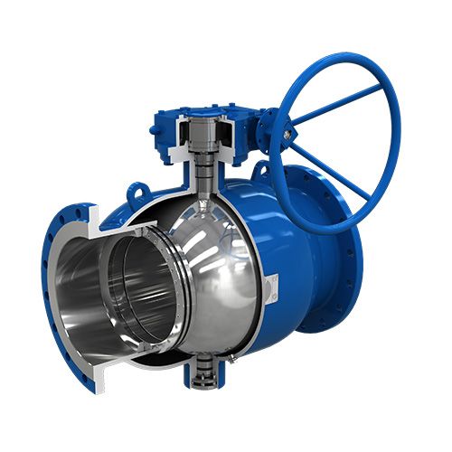 Fixed turbine type fully welded flange ball valve