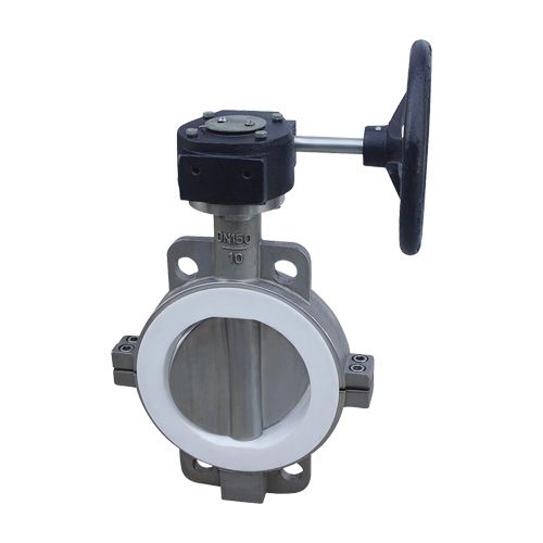 Fluorine-lined butterfly valve