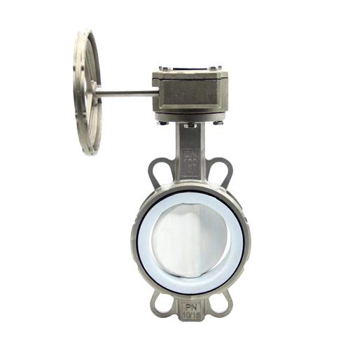 Fluorine-lined butterfly valve