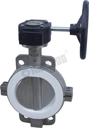 Fluorine-lined butterfly valve