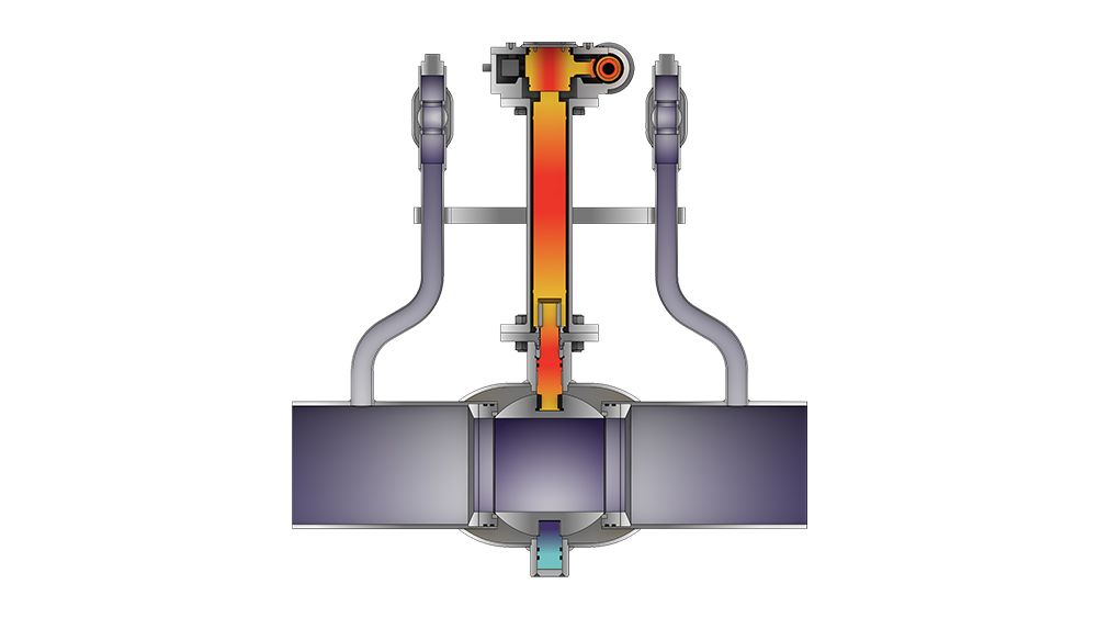 Gas direct buried fully welded ball valve